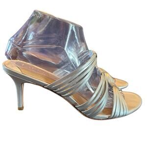 Lauren Ralph Lauren Nappa Leather Strappy Slip On Dressy Evening Heels NEW 10